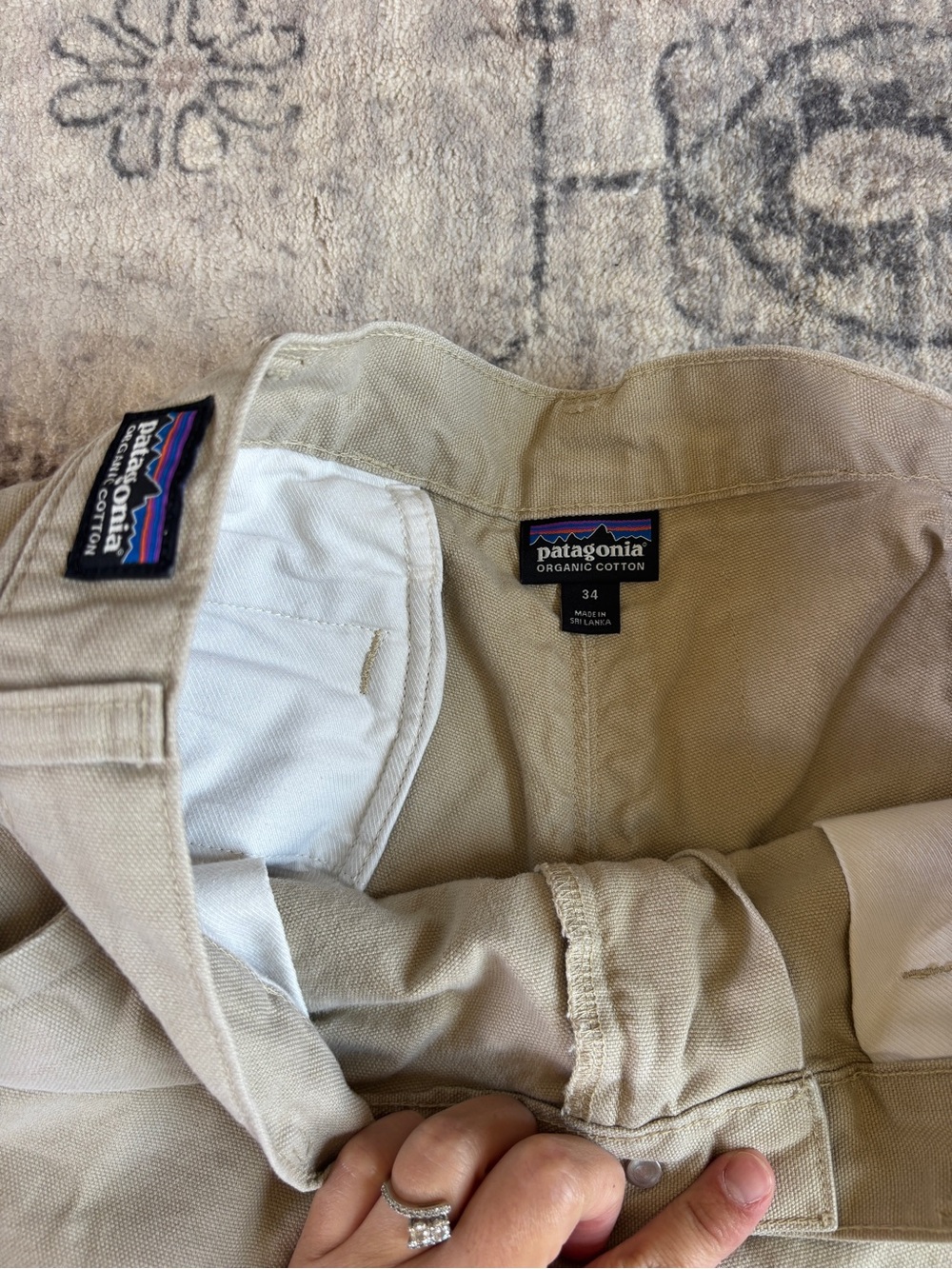 Patagonia Women's Light Khaki Outdoor Shorts - Picture 3 of 6